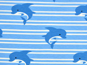 Jersey Streifen & Delfine, hellblau