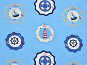 Jersey Buttons Leuchtt�rme & Segelboote, hellblau