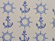 Dekostoff Anker Steuerr�der, marineblau helltaupe