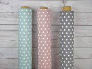 Dekostoff Punkte, wei� grau