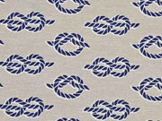 Dekostoff Seeknoten, marineblau helltaupe
