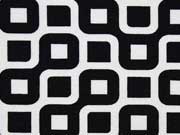 Dekostoff Labyrinth, wei�/schwarz