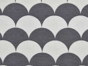 Dekostoff F�chermuster, grau weiss
