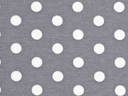 Dekostoff Punkte, wei� grau