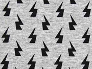 French Terry Blitze, schwarz/ grau melange