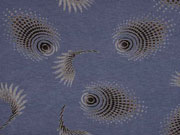 Viskosejersey Spirale Feuerball, lilablau