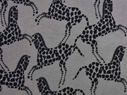 Viskose Jersey Pferd, schwarz dunkelgrau