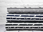 Jersey Streifen Schwalben Glitzer, grau wei�