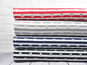 Jersey Streifen Sterne Glitzer, grau wei�