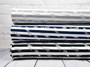 Jersey Streifen Federn Glitzer, dunkelblau