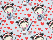 Jersey M�dchen & Herzen, grau