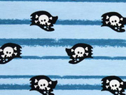 Jersey Streifen & Piratenflagge, hellblau