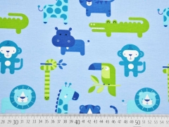 RESTST�CK 35 cm Jersey Zootiere, hellblau