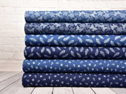 Stretchjeansstoff Anker Steuerrad, dunkles jeansblau