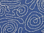 Jeans bestickt Kringel Fransen, jeansblau