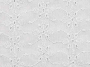 bestickte Baumwolle Batist Blumen Ranken, creme