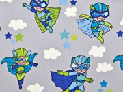 Baumwolle Superhero, hellgrau