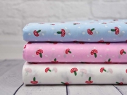 Baumwollstoff Batist Pilze Punkte, grau