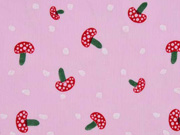 Baumwollstoff Batist Pilze Punkte, rosa