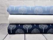 Baumwollstoff Batist B�ume Trees, helles Taupe