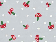 Baumwollstoff Batist Pilze Punkte, grau