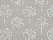 Baumwollstoff Batist B�ume Trees, helles Taupe