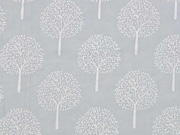 Baumwollstoff Batist B�ume Trees, hellgrau