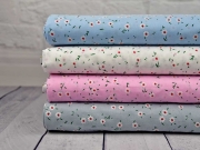 Baumwollstoff Batist Bl�mchen, weiss