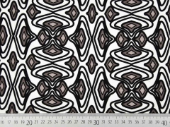 Viskose Leinen graphisches Muster Rauten, taupe