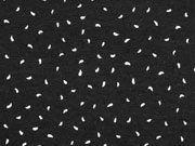 Viskosejersey Minitupfen Drizzle, wei� schwarz