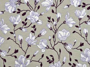 Viskosejersey Blumen und Ranken, taupe