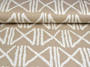 French Terry Viskose grafisches Muster, beige