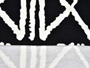 French Terry Sweat Viskose grafisches Muster, wei� schwarz