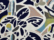 RESTST�CK 129 CM Viskosejersey Retroblumen, beige senfgelb