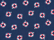 Baumwollstoff Rettungsringe dunkelblau