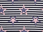 Baumwolle Streifen und Sterne, schwarz wei�