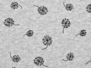 French Terry Sweat Pusteblume, grau melange