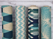 Dekostoff Leinenlook Sechseck, petrol mint