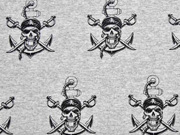 French Terry Sweat Piraten S�bel, grau melange