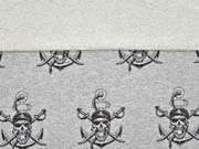French Terry Sweat Piraten S�bel, grau melange