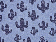 French Terry Sweat Kaktus, jeansblau