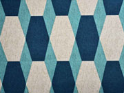 Dekostoff Leinenlook Sechseck, petrol mint