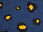 Dekostoff Leo Print, dunkelblau