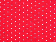 Viskosejersey Punkte (0,3 cm), wei� rot