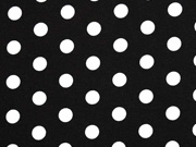 Viskosejersey Punkte 1,3 cm, wei� schwarz