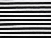 Viskosejersey Streifen 1 cm garngef�rbt, wei� schwarz