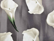 RESTST�CK 72 CM Samtjersey elastisch Callas Blumen, taupe creme