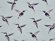 Dekostoff Kolibris, rosa mint