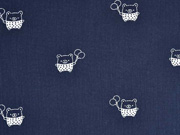 Musselin Double Gauze B�ren, dunkelblau