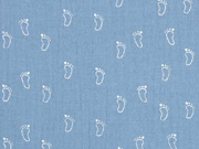 Musselin Double Gauze Fu�abdr�cke, rauchblau